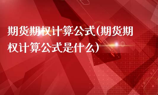 期货期权计算公式(期货期权计算公式是什么)