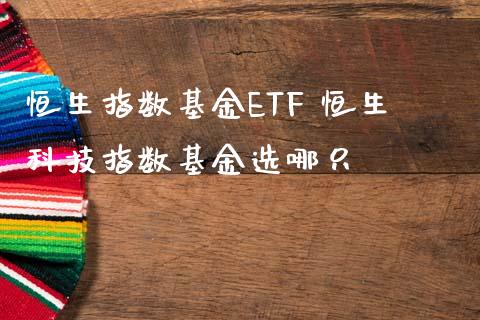 恒生指数基金ETF 恒生科技指数基金选哪只