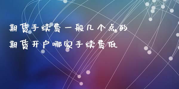 期货手续费一般几个点的 期货开户哪家手续费低