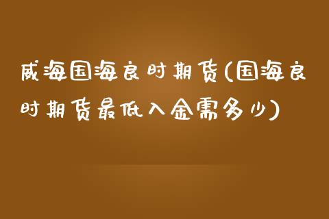 国海良时期货(国海良时期货最低入金需多少)