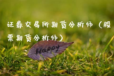 证券交易所期货分析师（股票期货分析师）