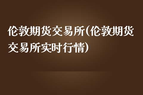 伦敦期货交易所(伦敦期货交易所实时行情)