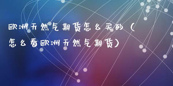 欧洲天然气期货怎么买的（怎么看欧洲天然气期货）
