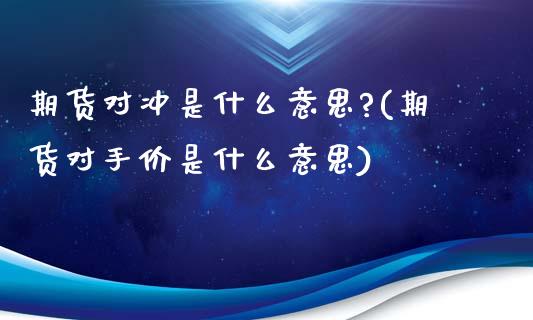 期货对冲是什么意思?(期货对手价是什么意思)