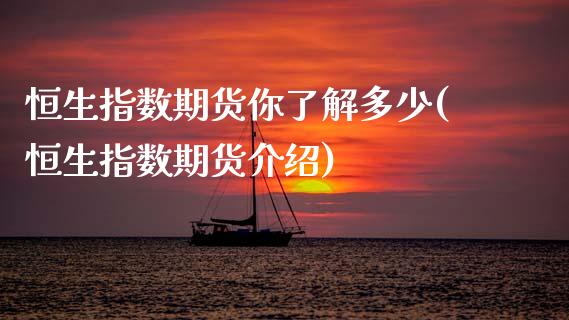 恒生指数期货你了解多少(恒生指数期货介绍)