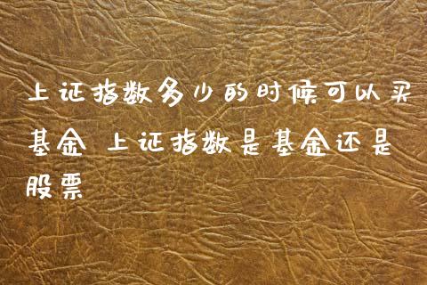 上证指数多少的时候可以买基金 上证指数是基金还是股票_期货理财_第1张_宇龙理财网 上证指数多少的时候可以买基金 上证指数是基金还是股票_https://www.dglong8.com_期货理财_第1张