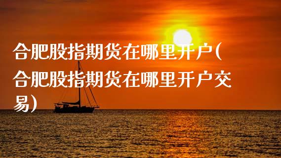 合肥股指期货在哪里开户(合肥股指期货在哪里开户交易)