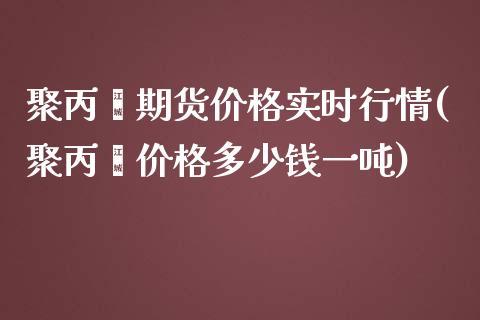 聚丙烯期货价格实时行情(聚丙烯价格多少钱一吨)