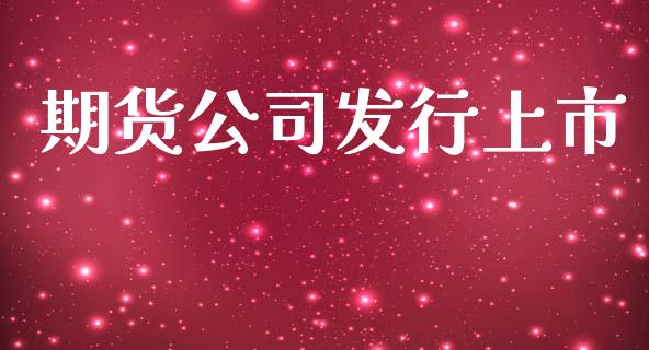 期货公司发行上市