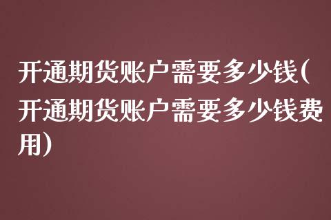 开通期货账户需要多少钱(开通期货账户需要多少钱费用)
