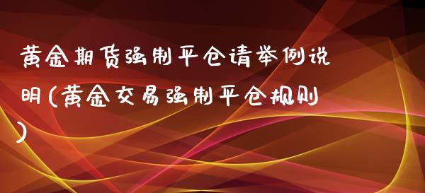 黄金期货强制平仓请举例说明(黄金交易强制平仓规则)
