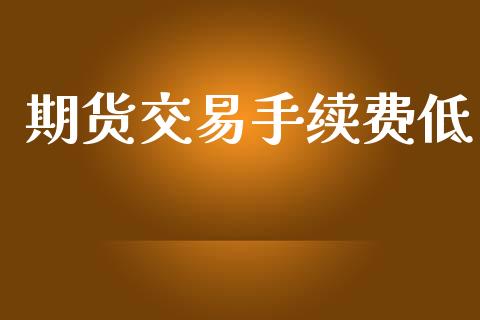 期货交易手续费低