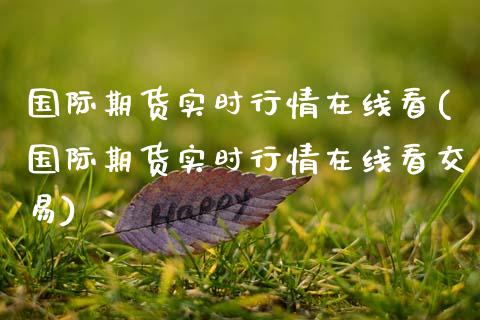 国际期货实时行情在线看(国际期货实时行情在线看交易)