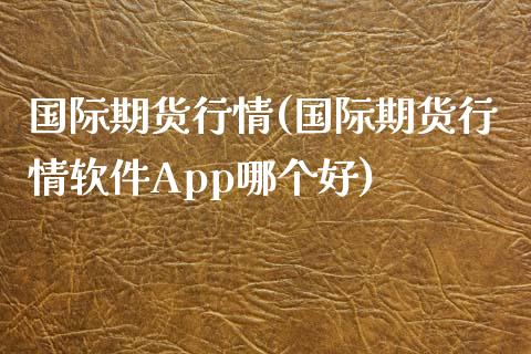 国际期货行情(国际期货行情软件App哪个好)