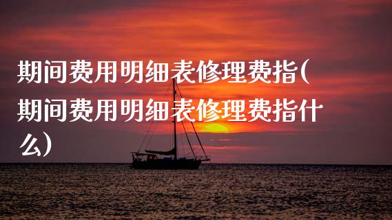 期间费用明细表修理费指(期间费用明细表修理费指什么)