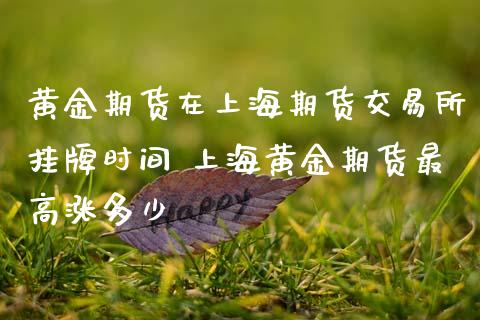 黄金期货在上海期货交易所挂牌时间 上海黄金期货最高涨多少