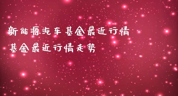 新能源汽车基金最近行情 基金最近行情走势