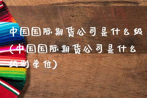 中国国际期货公司是什么级(中国国际期货公司是什么级别单位)