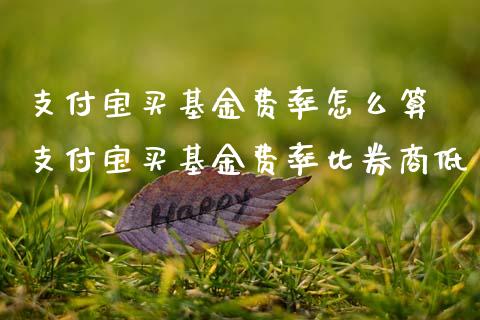 支付宝买基金费率怎么算 支付宝买基金费率比券商低