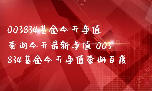 003834基金今天净值查询今天最新净值 003834基金今天净值查询百度
