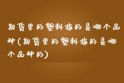 期货里的塑料指的是哪个品种(期货里的塑料指的是哪个品种的)