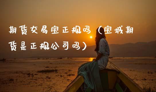 期货交易宝正规吗（宝城期货是正规公司吗）