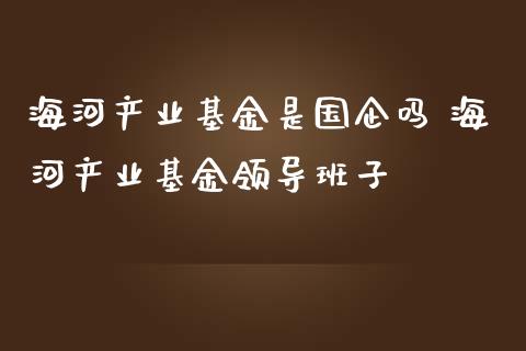 海河产业基金是国企吗 海河产业基金领导班子_基金理财_第1张_宇龙理财网 海河产业基金是国企吗 海河产业基金领导班子_https://www.dglong8.com_基金理财_第1张