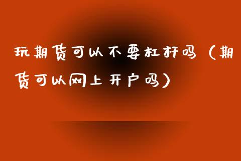 玩期货可以不要杠杆吗（期货可以网上开户吗）
