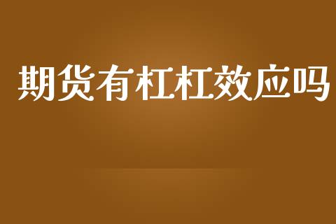 期货有杠杠效应吗
