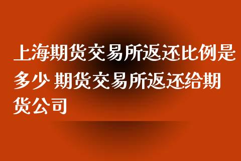 上海期货交易所返还比例是多少 期货交易所返还给期货公司