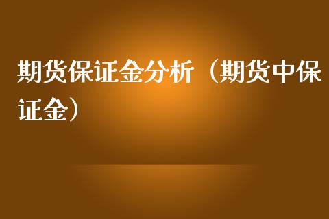 期货保证金分析（期货中保证金）