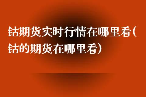 钴期货实时行情在哪里看(钴的期货在哪里看)