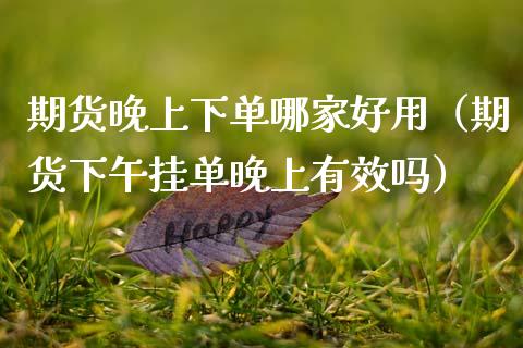 期货晚上下单哪家好用（期货下午挂单晚上有效吗）