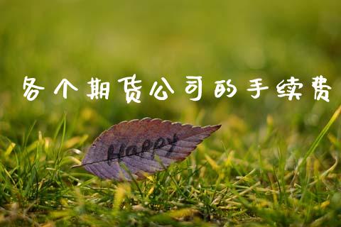各个期货公司的手续费
