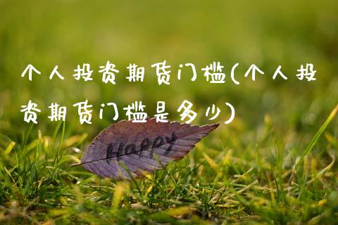 个人投资期货门槛(个人投资期货门槛是多少)