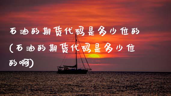石油的期货代码是多少位的(石油的期货代码是多少位的啊)