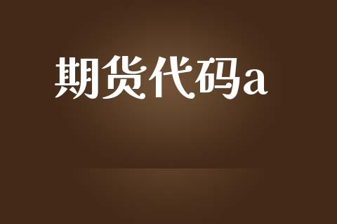 期货代码a