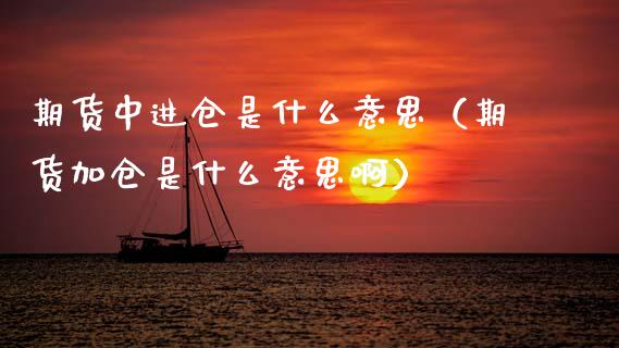 期货中进仓是什么意思（期货加仓是什么意思啊）