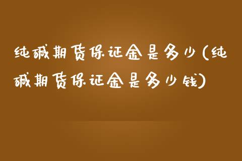 纯碱期货保证金是多少(纯碱期货保证金是多少钱)