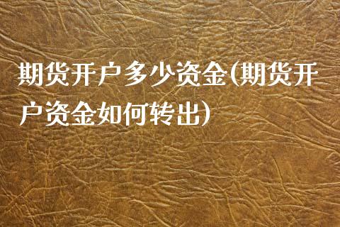 期货开户多少资金(期货开户资金如何转出)