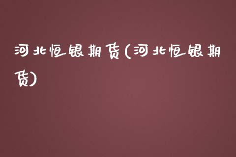 河北恒银期货(河北恒银期货)