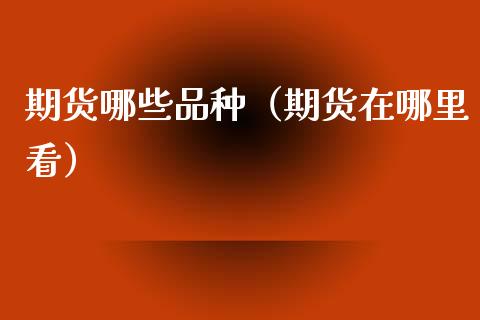 期货哪些品种（期货在哪里看）