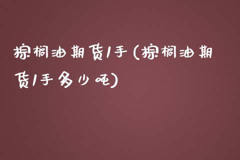 棕榈油期货1手(棕榈油期货1手多少吨)