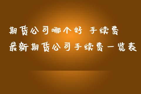期货公司哪个好 手续费 最新期货公司手续费一览表_理财百科_第1张_宇龙理财网 期货公司哪个好 手续费 最新期货公司手续费一览表_https://www.dglong8.com_理财百科_第1张