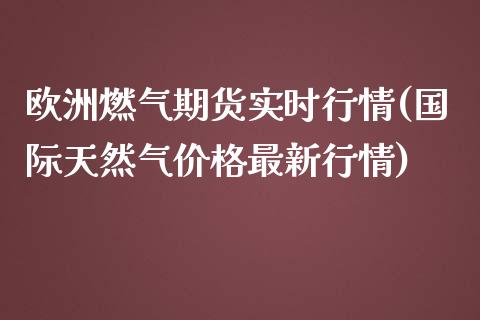欧洲燃气期货实时行情(国际天然气价格最新行情)