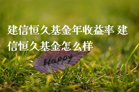 建信恒久基金年收益率 建信恒久基金怎么样_https://www.dglong8.com_基金理财_第1张