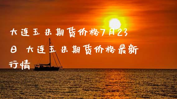大连玉米期货价格7月23日 大连玉米期货价格最新行情