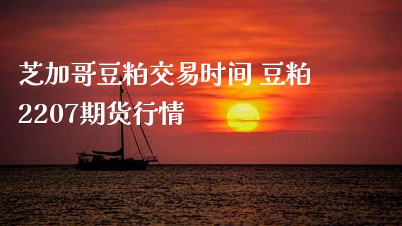 芝加哥豆粕交易时间 豆粕2207期货行情