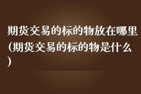 期货交易的标的物放在哪里(期货交易的标的物是什么)
