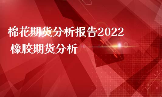 棉花期货分析报告2022 橡胶期货分析